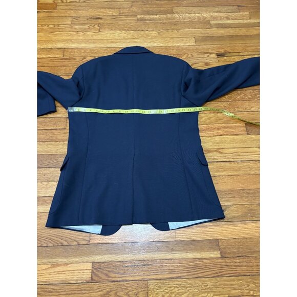 Adams Row Mens Sport Coat Size 43R Blue Poly Wool Two Button Blazer Jacket - Picture 9 of 10